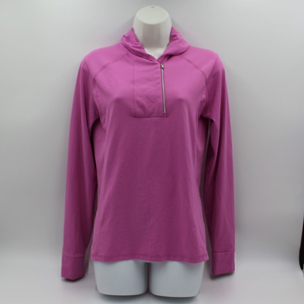 Pink polo golf long sleeve pullover